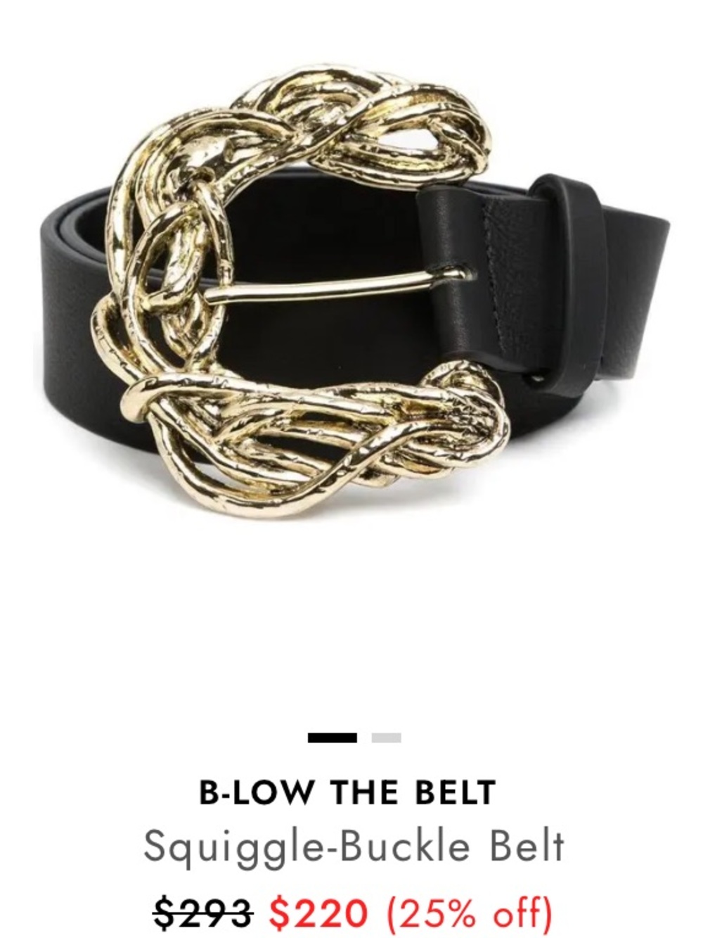 B-Low the Belt Brown Leather Squiggle-Buckle Belt